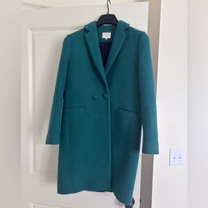 Teal Double-Breasted Women's Coat Sezane
